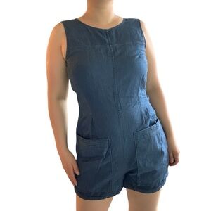 Theory Blue Women's Shorts Romper